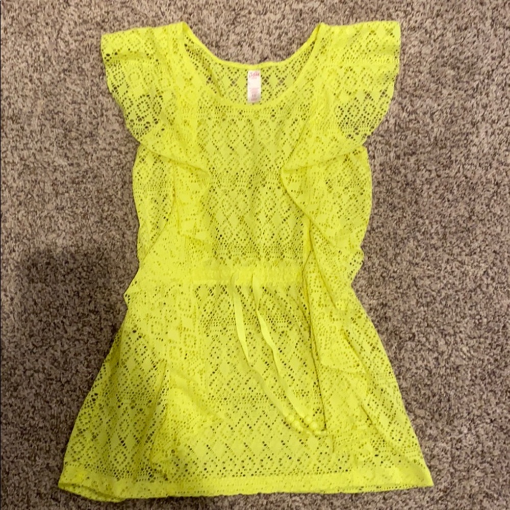 Yellow bathing suit cover up